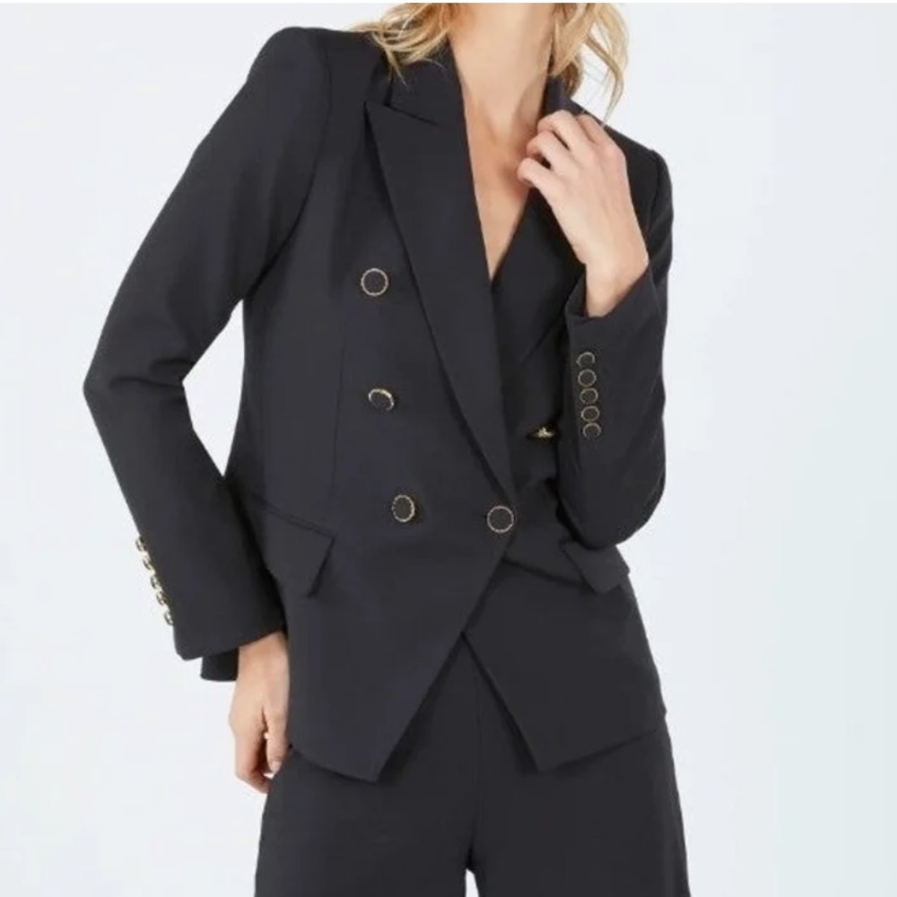 BCBG MAXAZRIA Black Blazer with Gold Button Trim Size Large